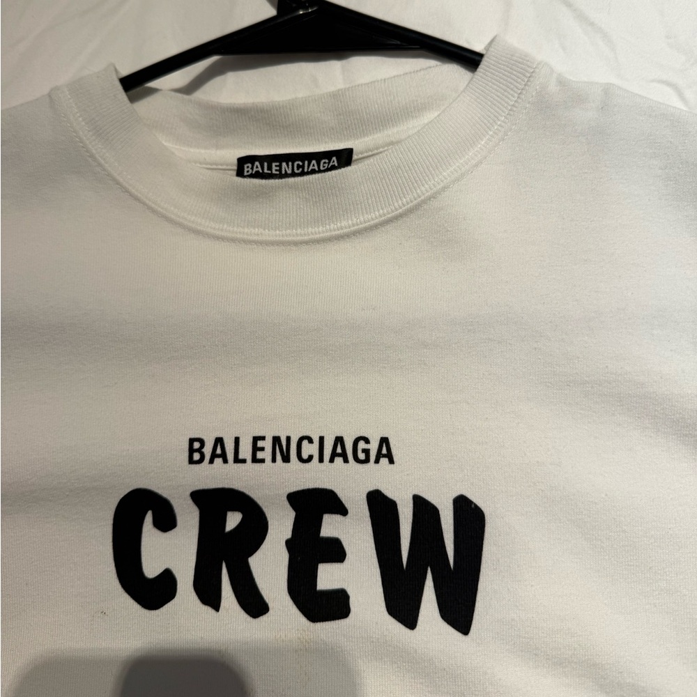 Balenciaga Ivory Crewneck with Black Print